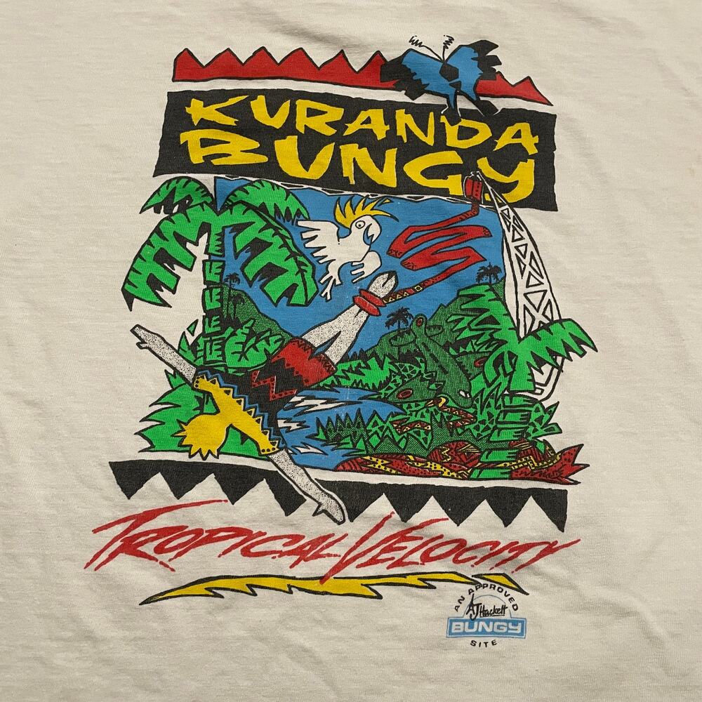 Vintage AJ Hackett Kuranda Bungy Tropical Velocity Cairns Australia Shirt Medium - Picture 2 of 16